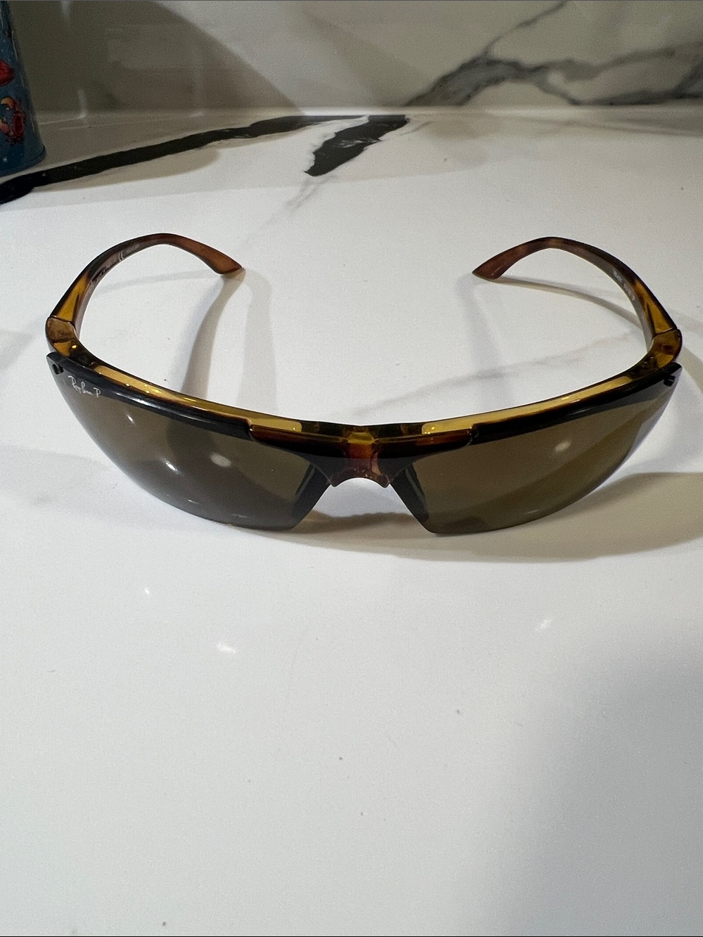 Ray Ban Brown top bar rectangular sunglasses. Vintage